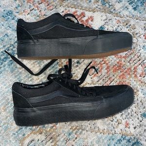Black platform Vans